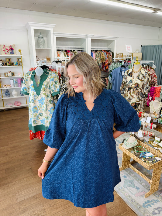 The Navy Floral Dress