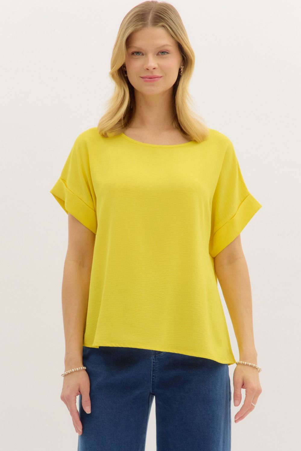The Classic Top Round Neck-Yellow
