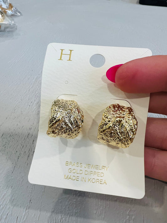Golden Half Hoop Earring