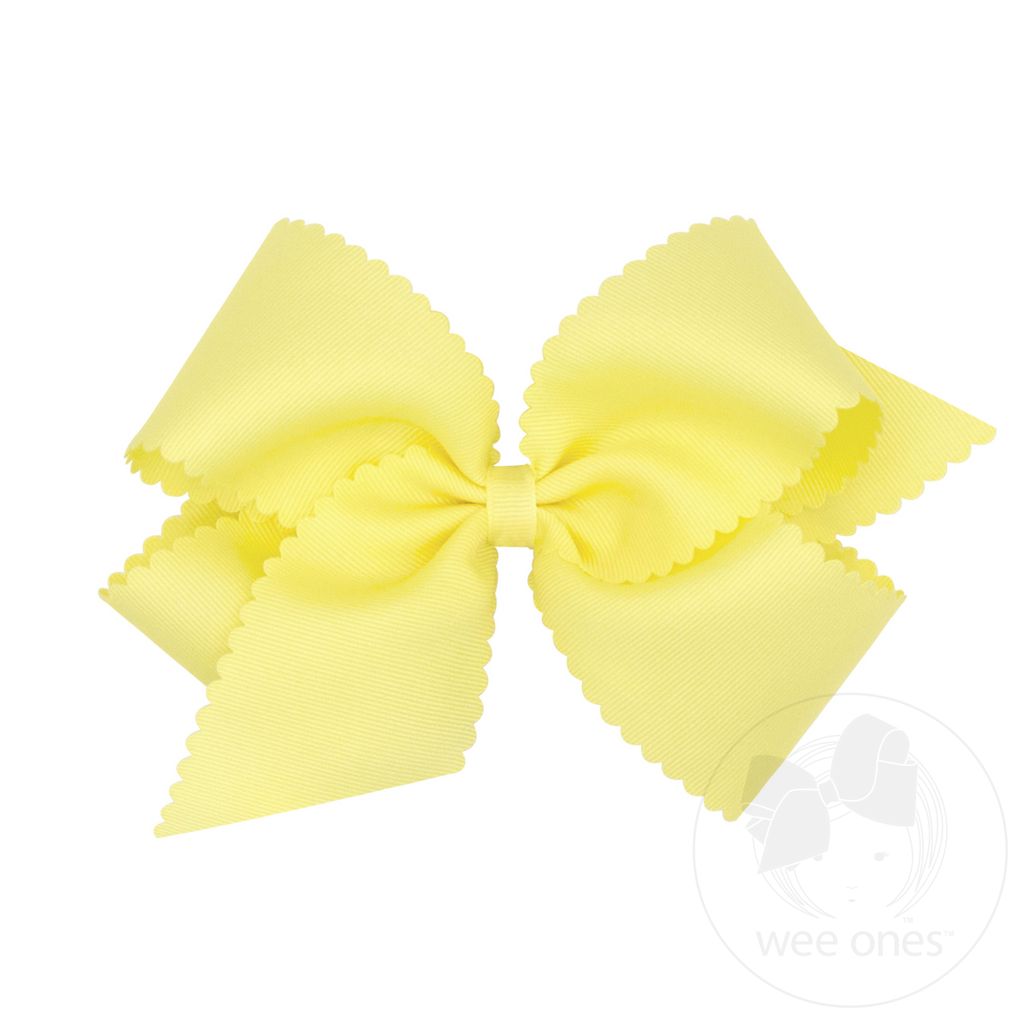 Wee Ones King Grosgrain Hair Bow Scalloped Edge