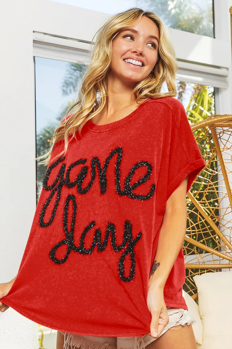 Vintage Red Game Day Top