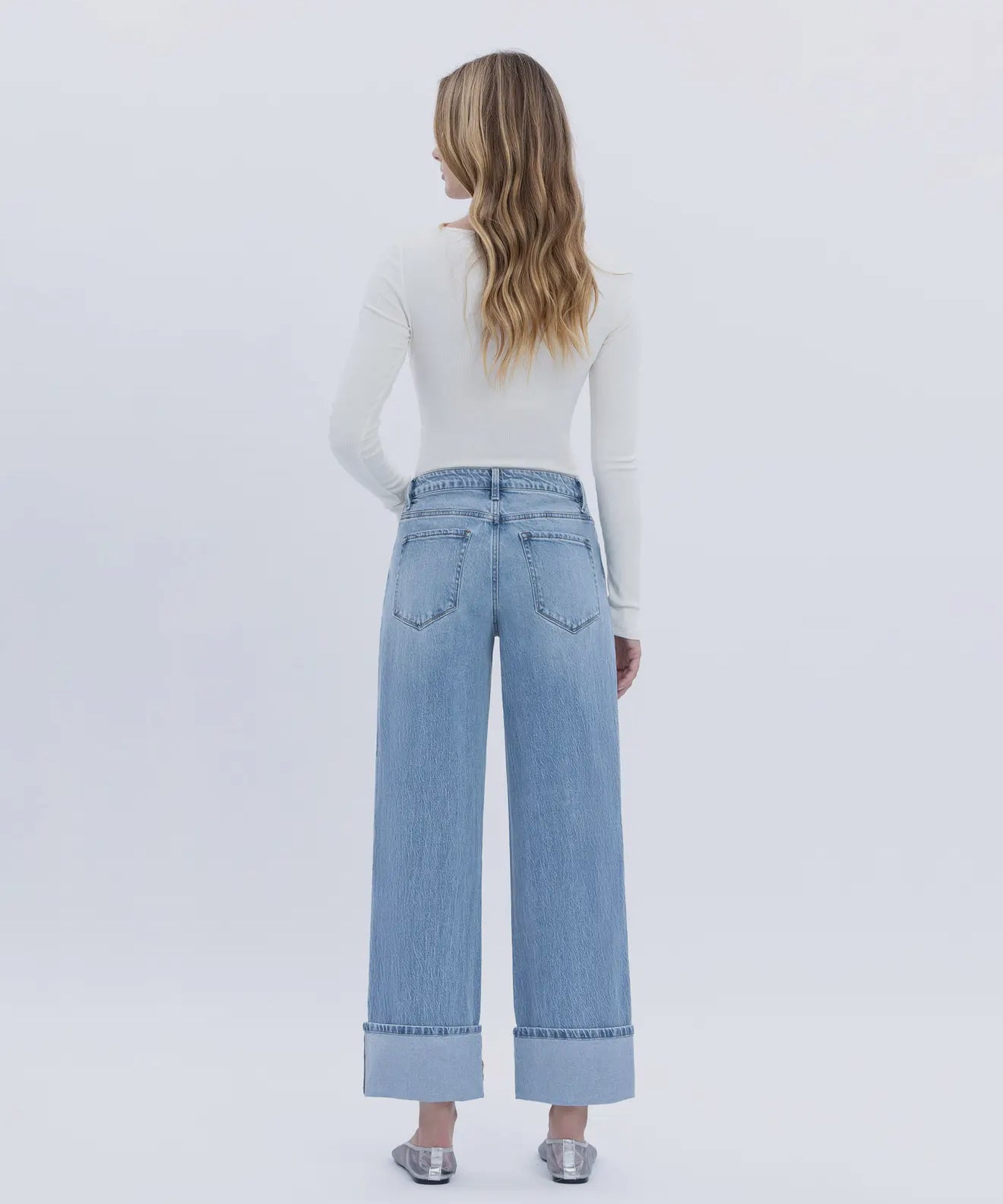 Vervet Super High Rise Cuffed Baggy Jeans