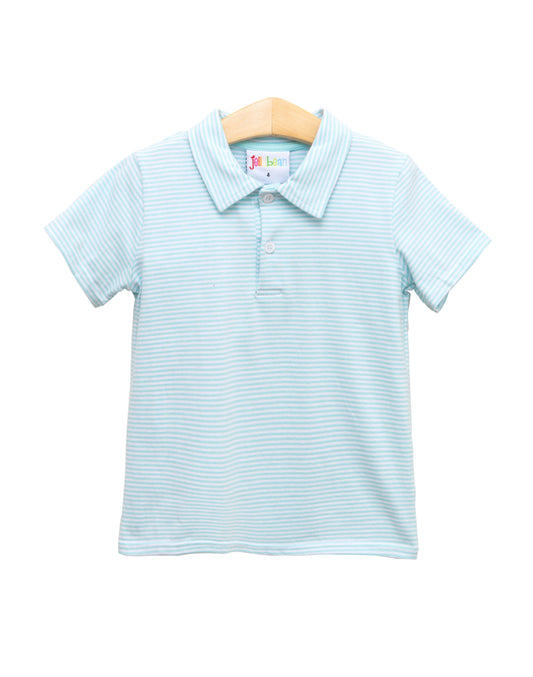 Michael Polo-Aqua Stripe