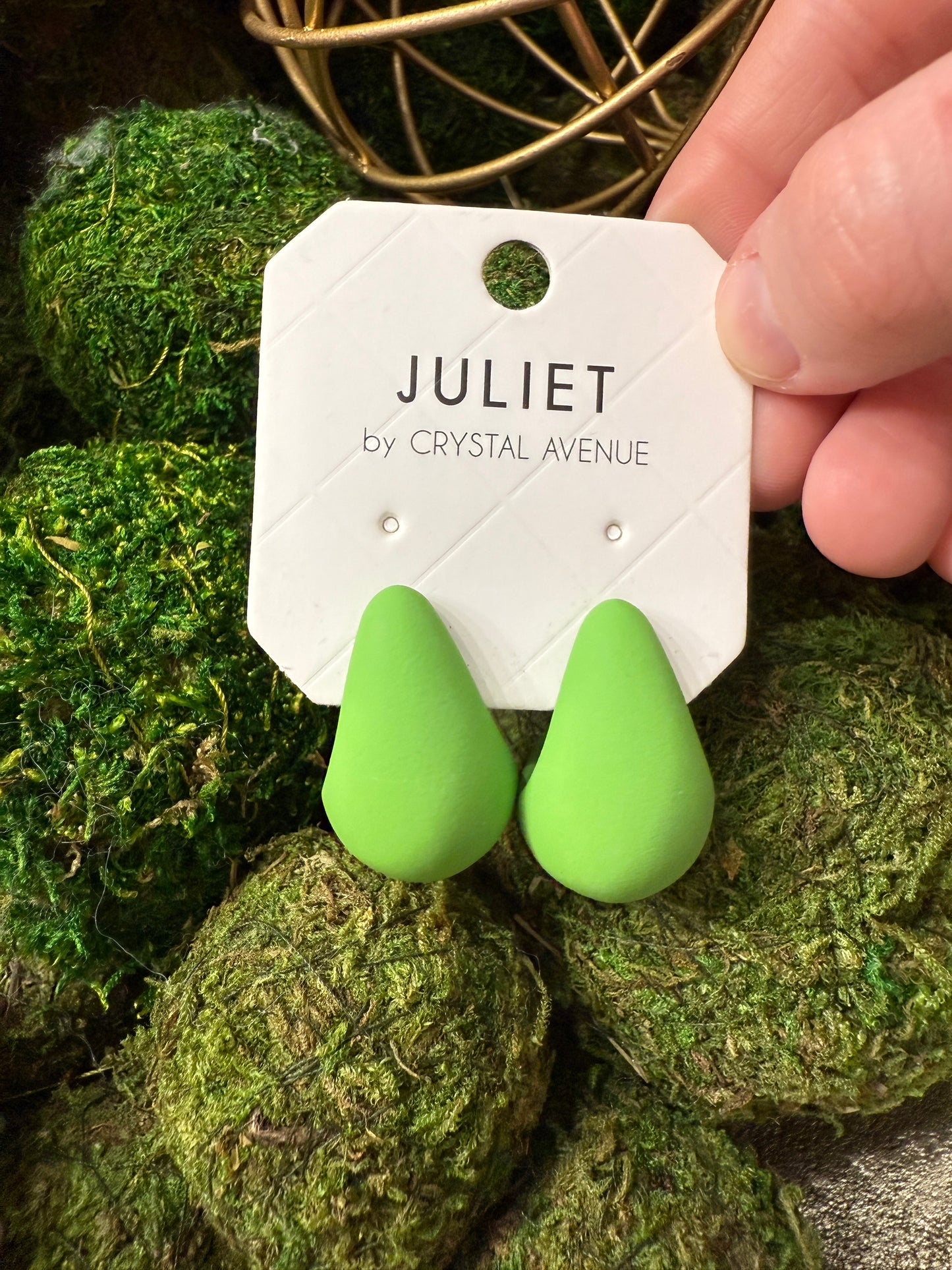 Green Teardrop Earrings