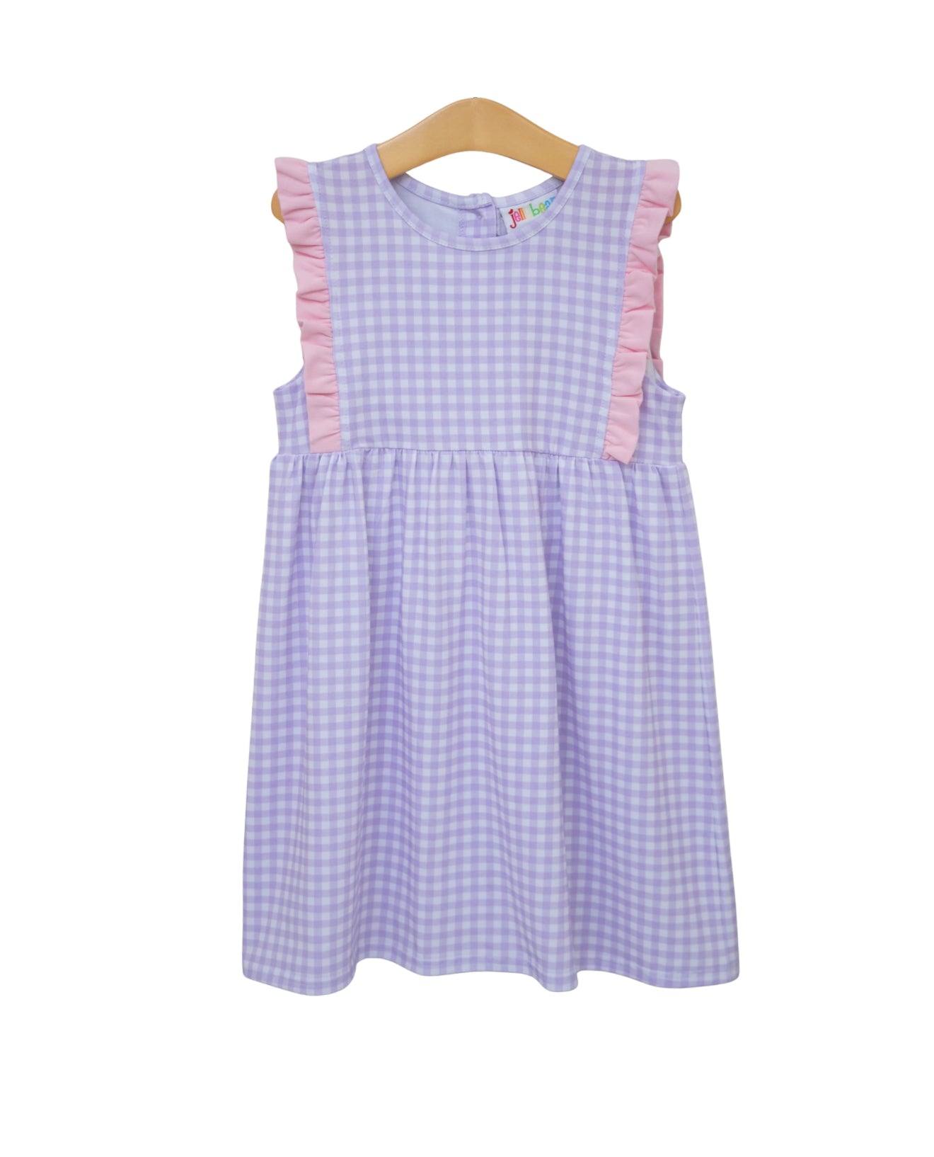 Evie Dress- Lavender Gingham w/ Light Pink