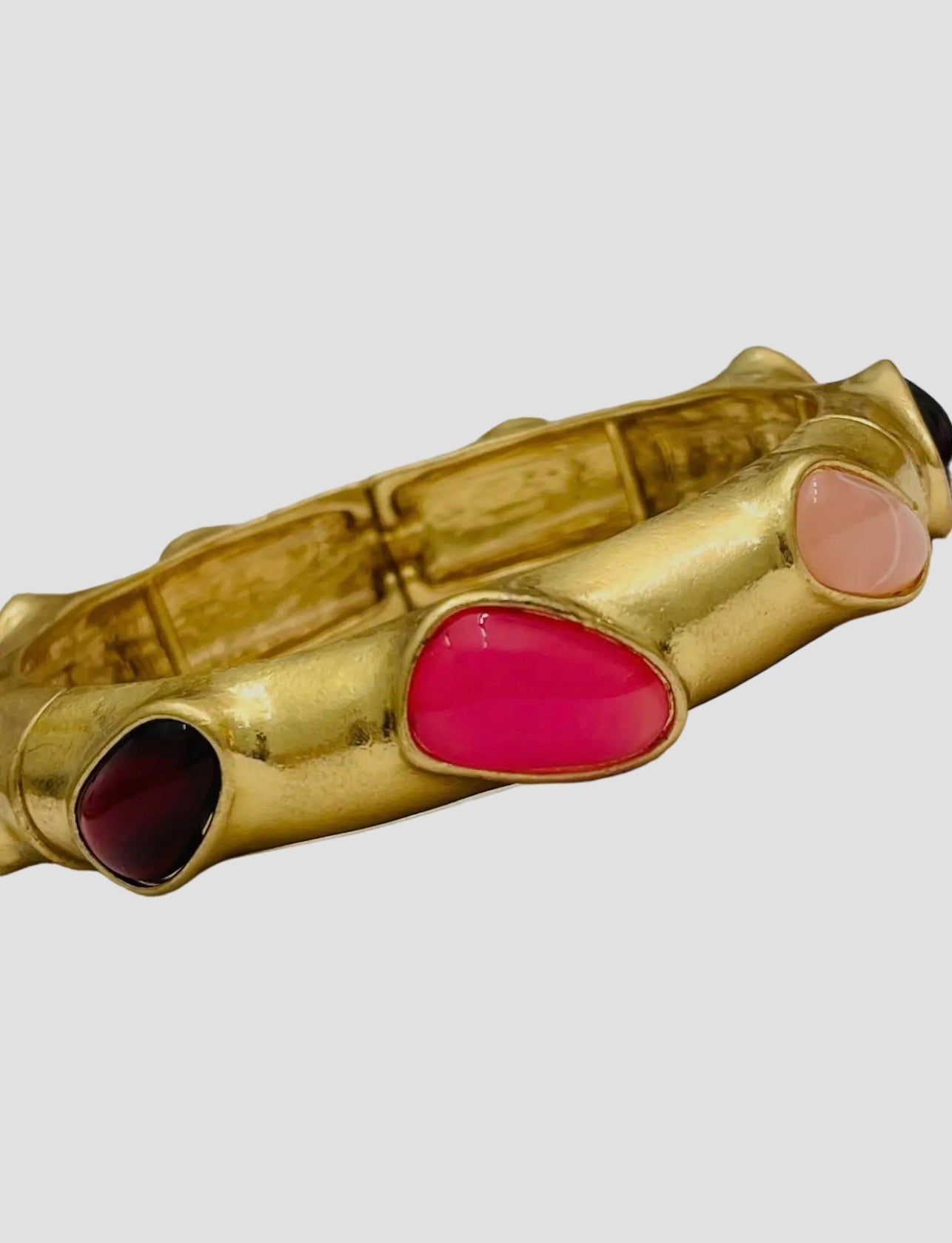 Gold / Pink Stone Bangle