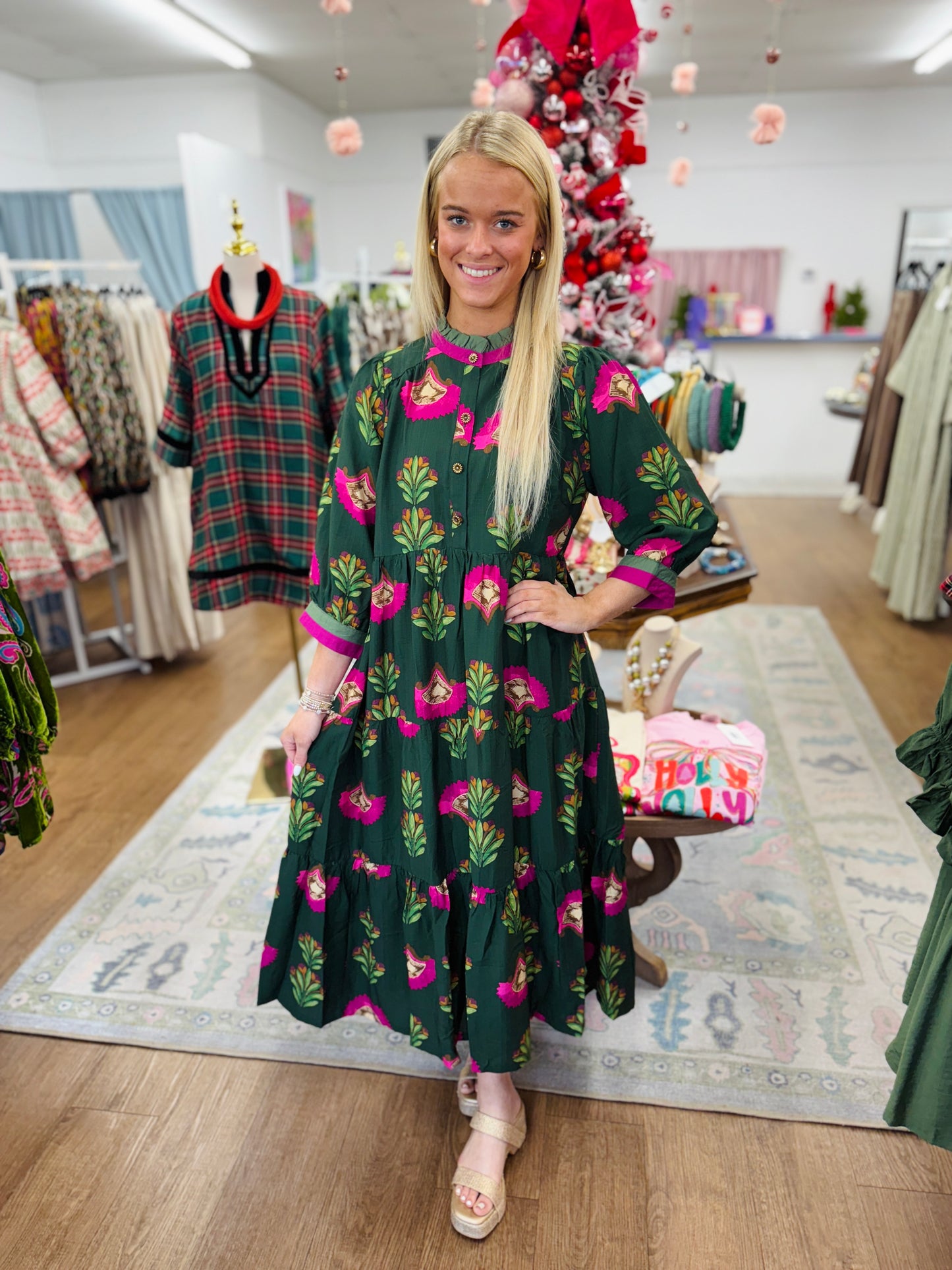 Forest Blooms Midi Dress