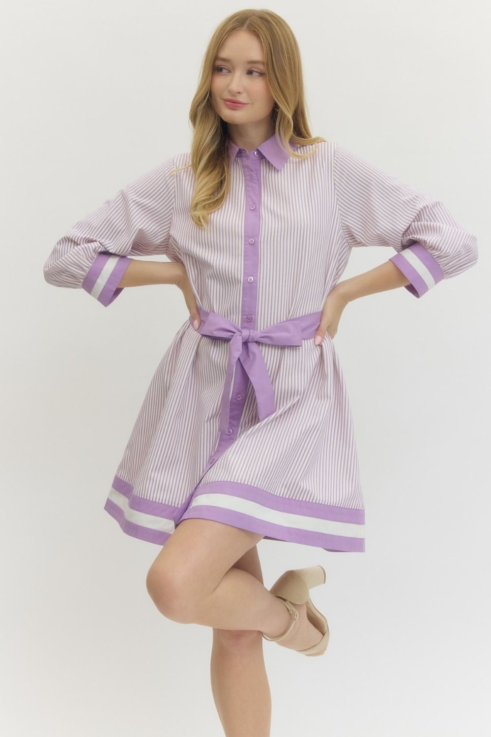 Lavender Striped Dress