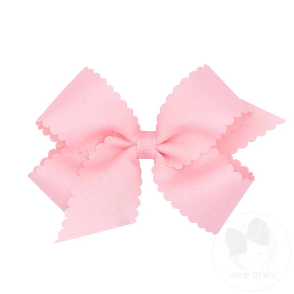 Wee Ones Medium Grosgrain Hair Bow with Scalloped Edge