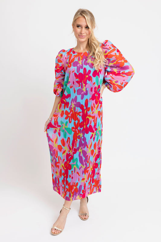 Karlie Pleated Floral Dress