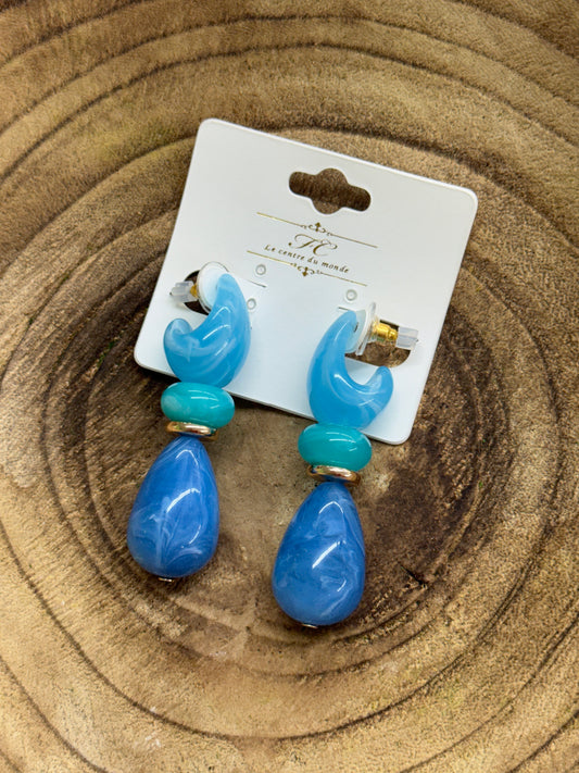 Indie Earrings-Blue Mix