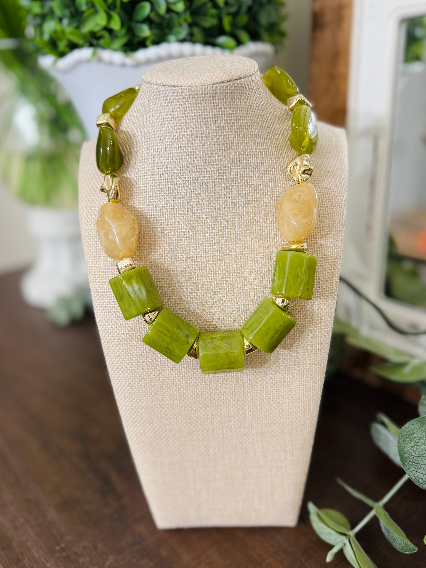 Olive Stone Necklace