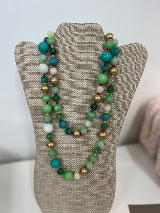Green Bauble Beaded Necklace
