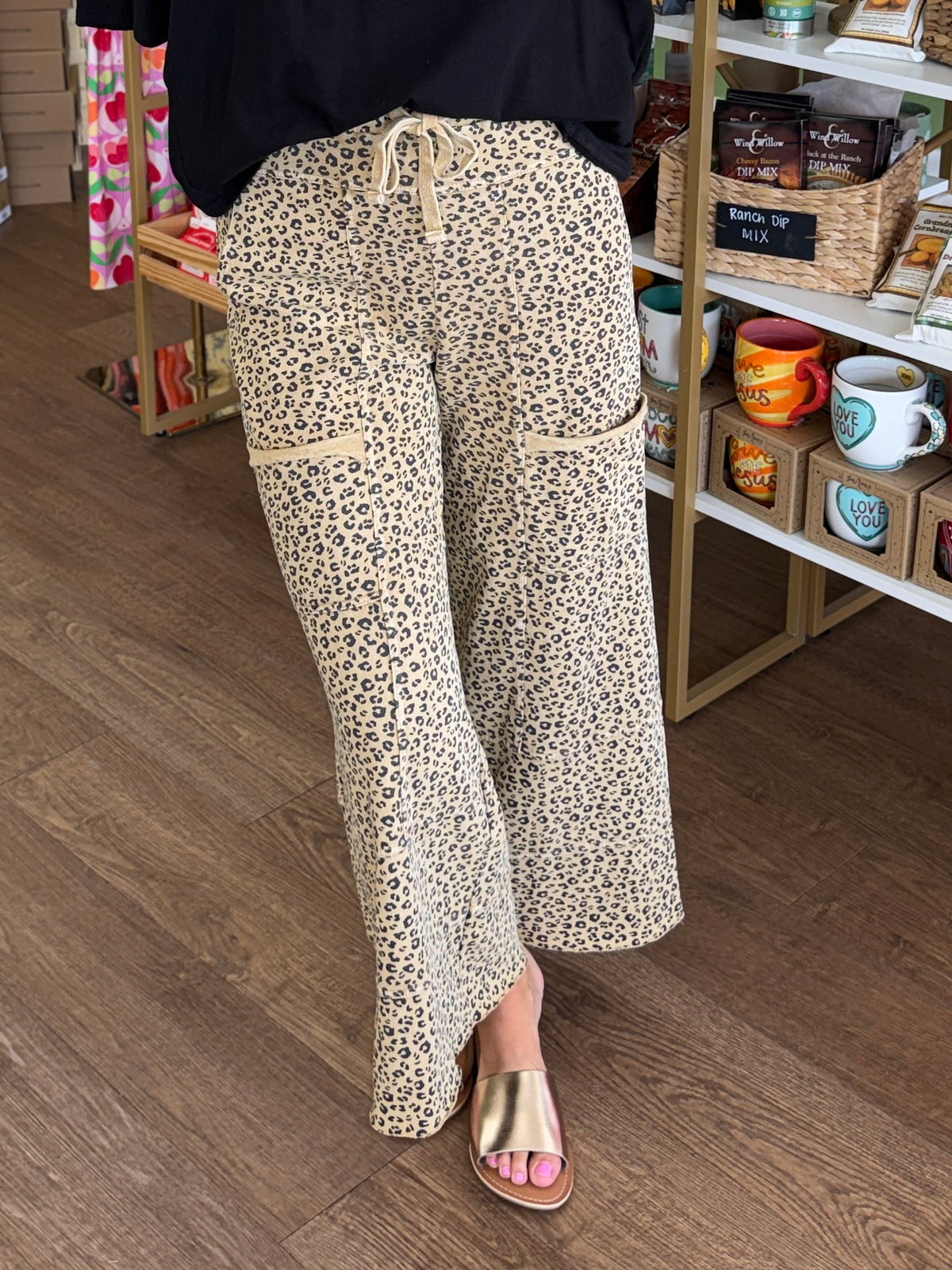 The Animal Print Terry Knit Pants
