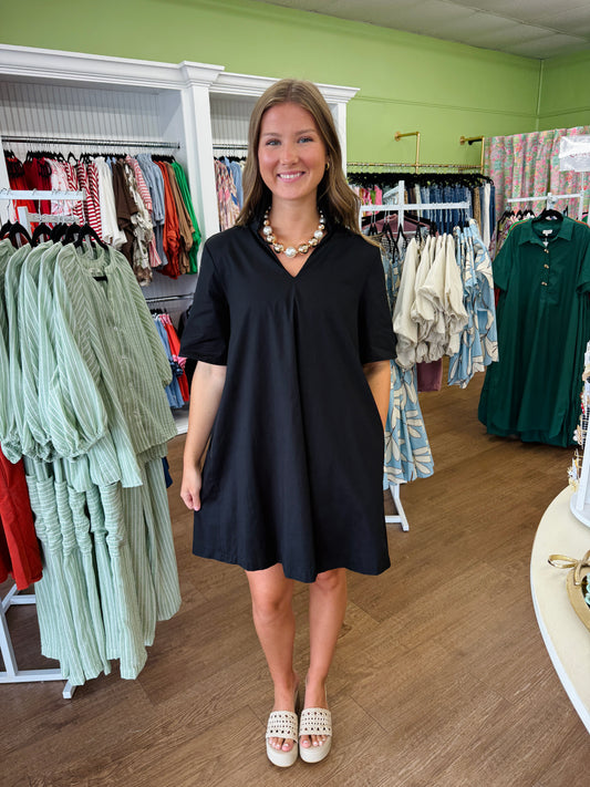 Adrienne Olivia Black A Line Dress