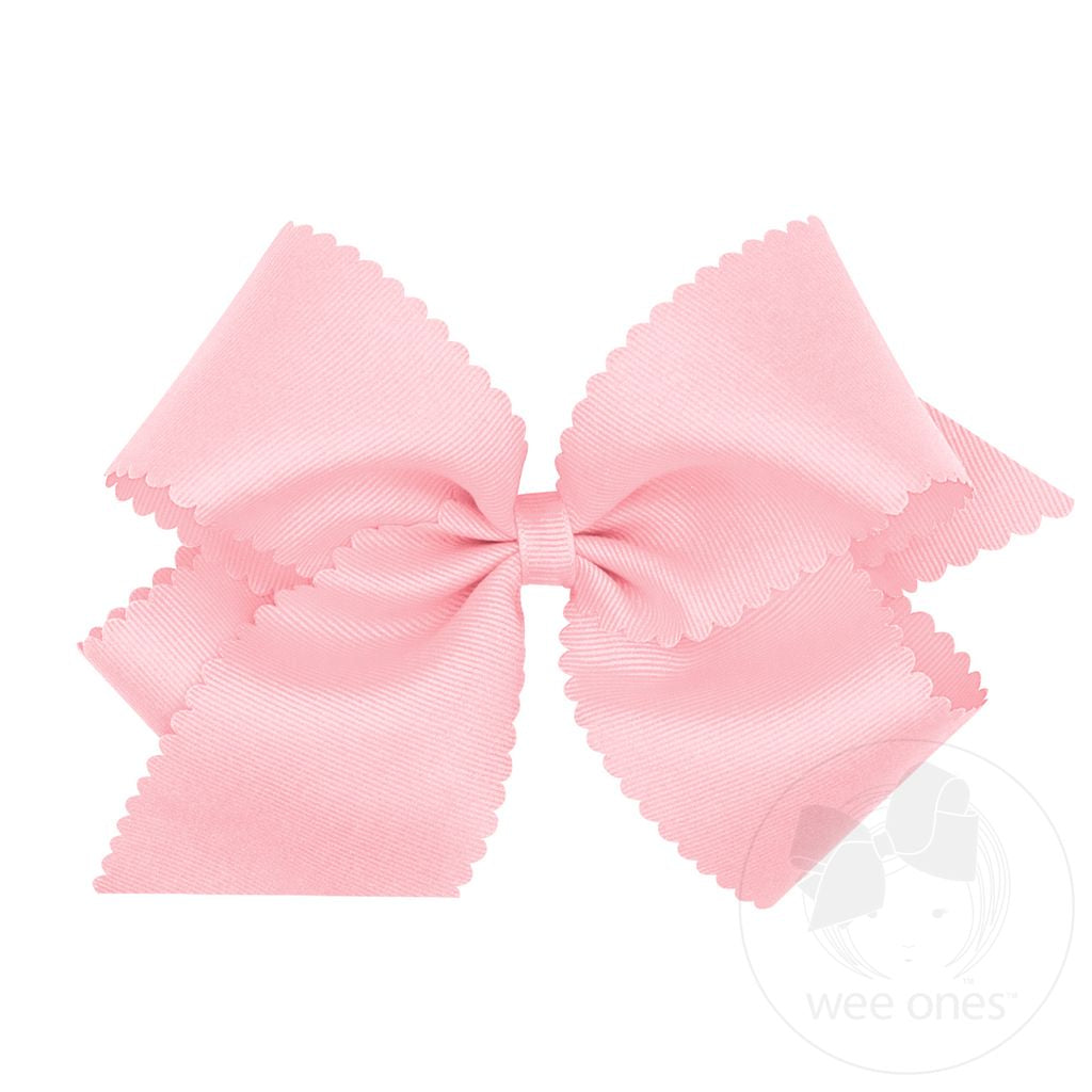 Wee Ones King Grosgrain Hair Bow Scalloped Edge