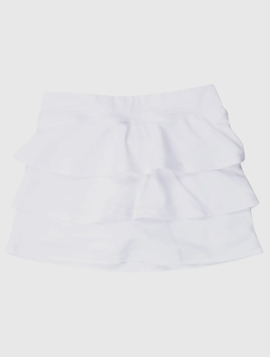 White Tiered Active Skort
