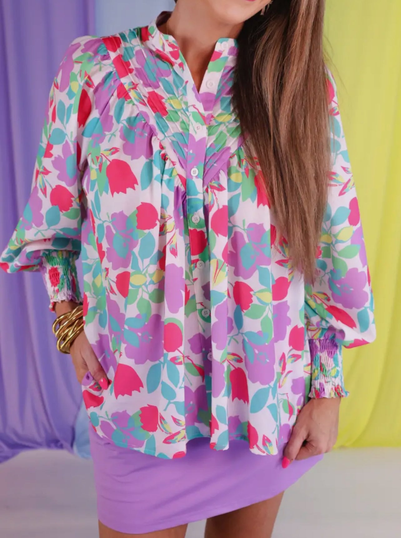 The Katie Pastel Button Up Blouse