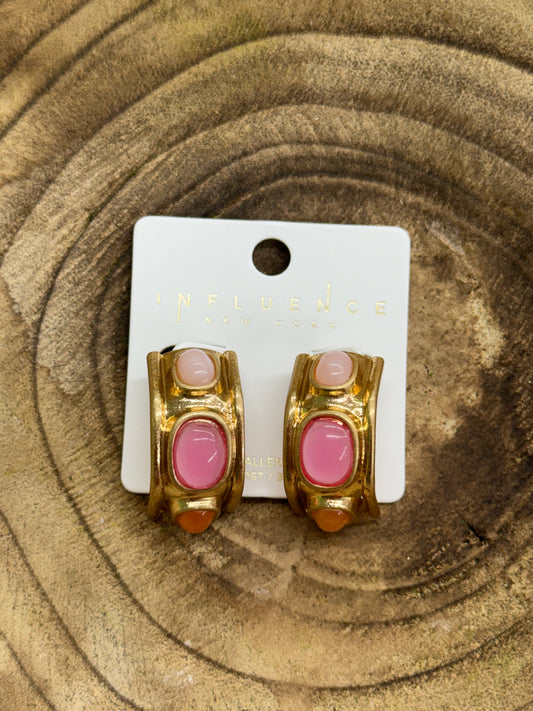 Pinks & Orange Mini Hoops