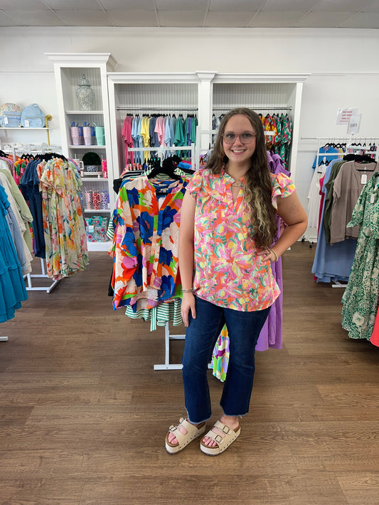 Multi Color Flower Top