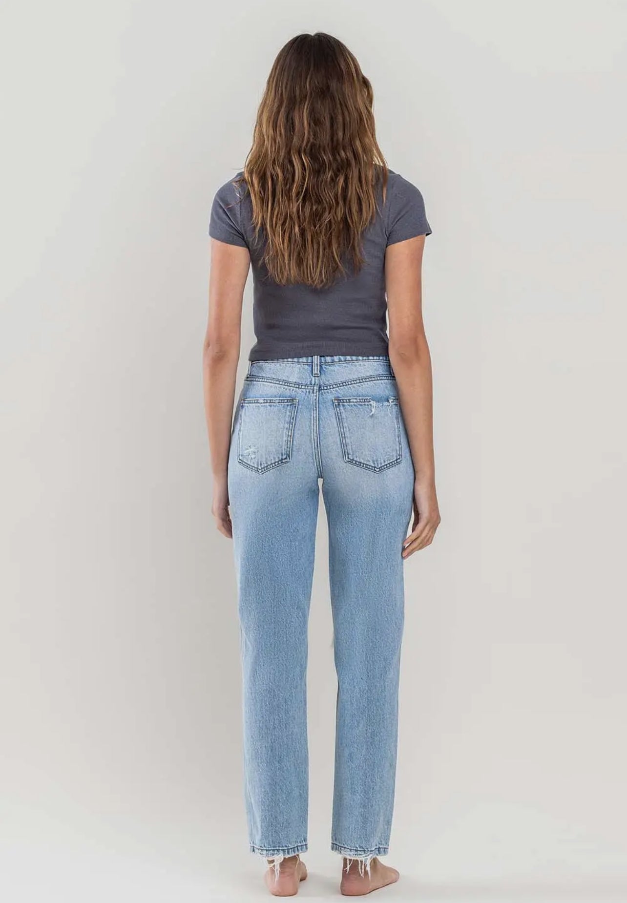 Lovervet High Rise Distressed Straight Jeans