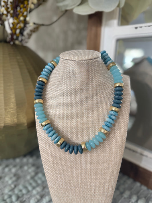 Blue Disc Necklace