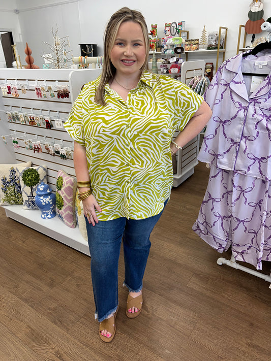 The Lime Zebra Top