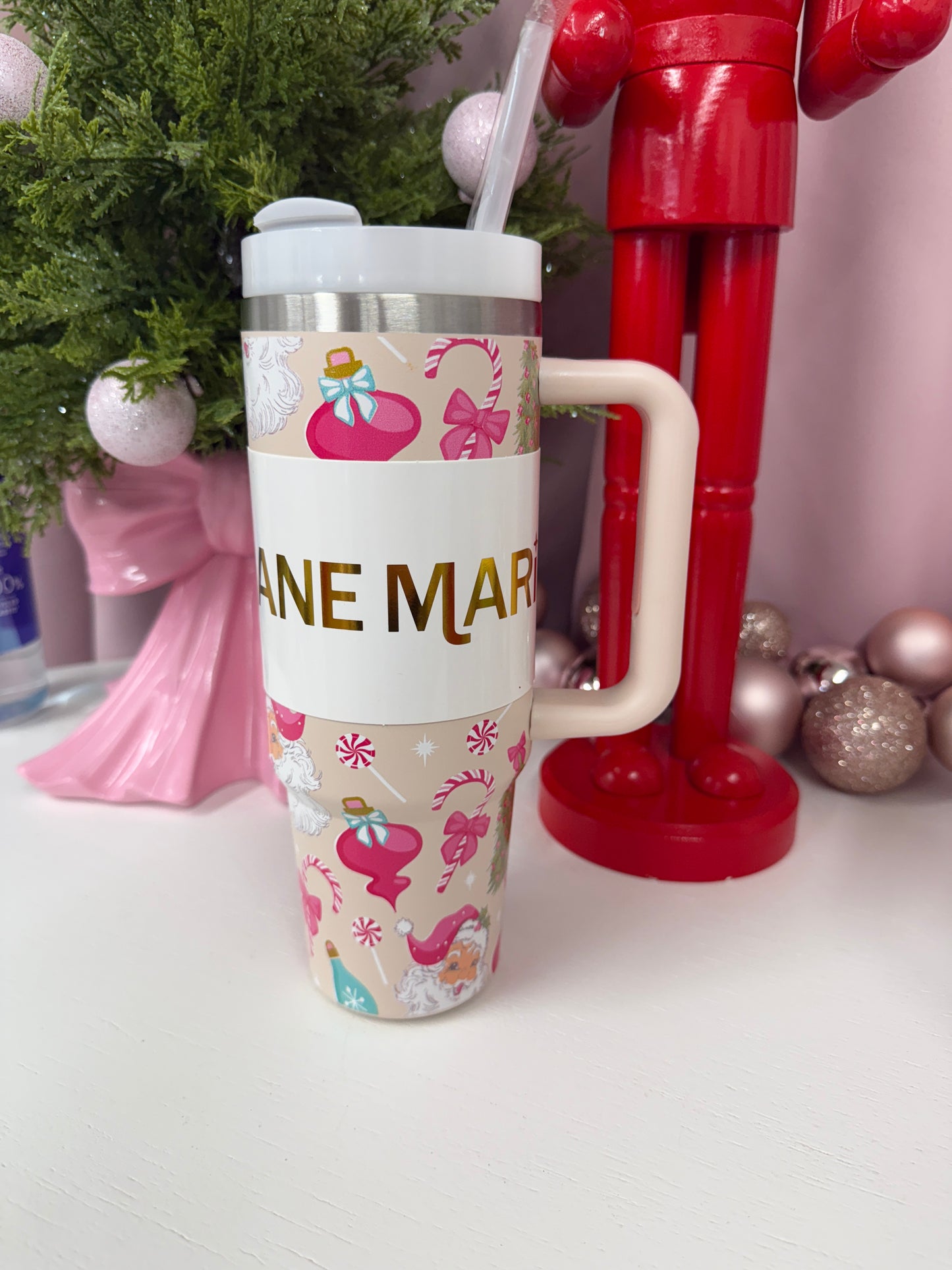 Pink Christmas Tumbler