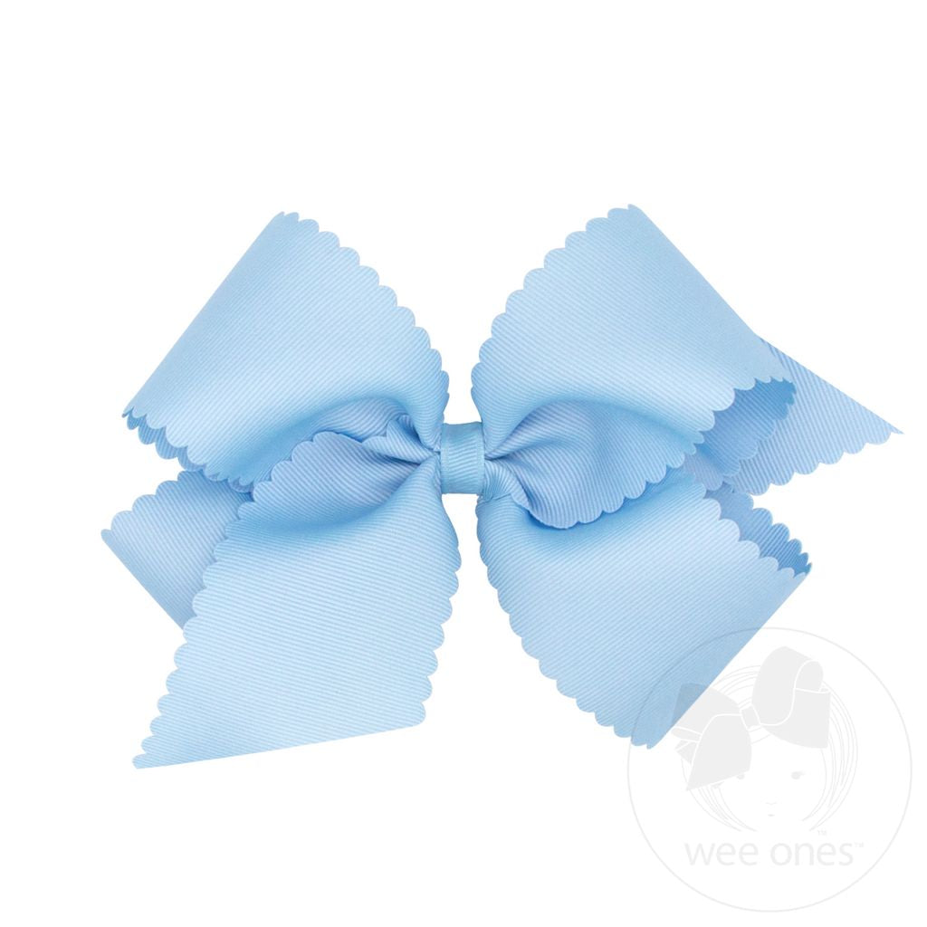 Wee Ones King Grosgrain Hair Bow Scalloped Edge