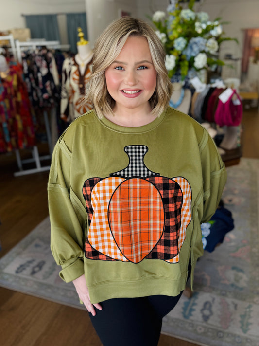 Patchwork Pumpkin Top