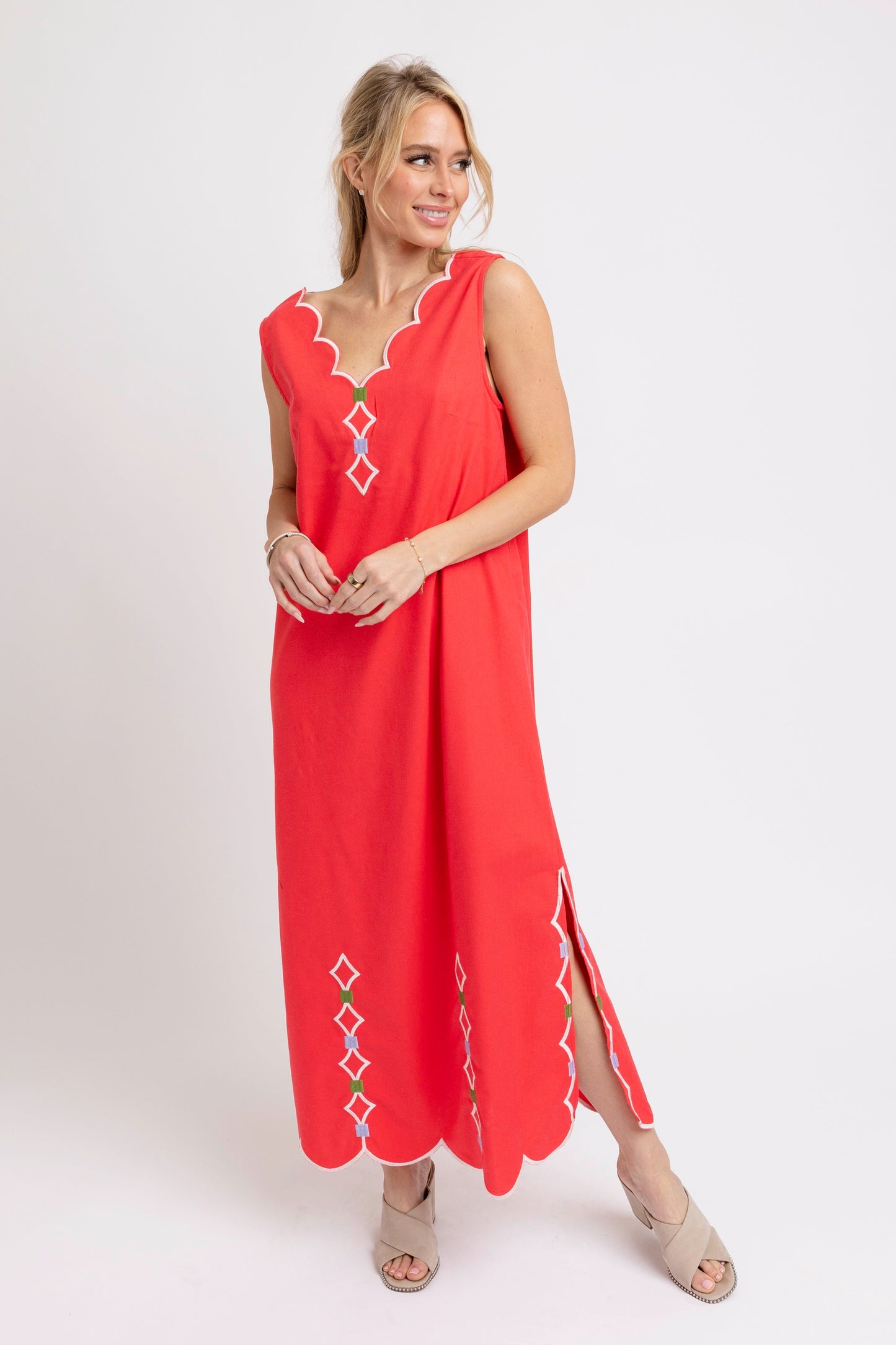 Karlie Scallop Embroidered Dress