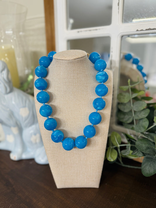 Bead Pops Necklace-Blue