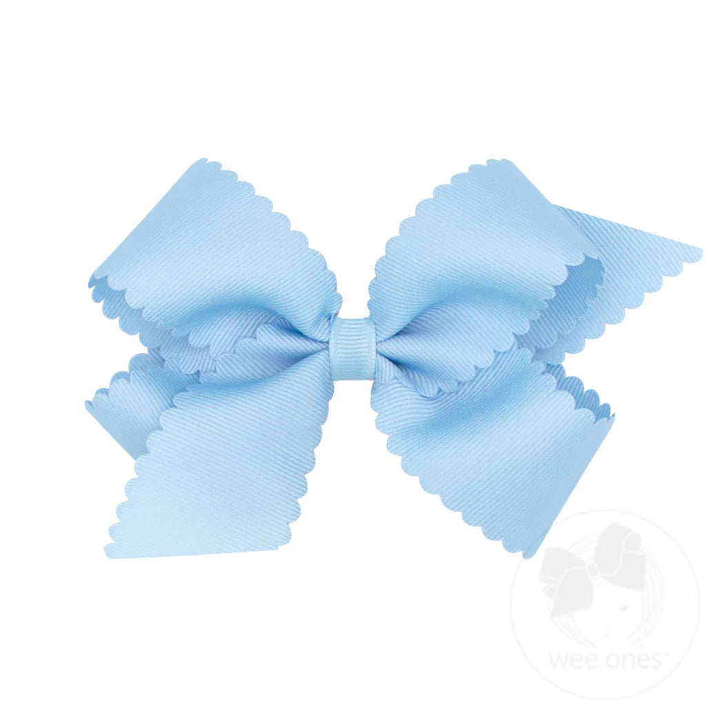 Wee Ones Medium Grosgrain Hair Bow with Scalloped Edge
