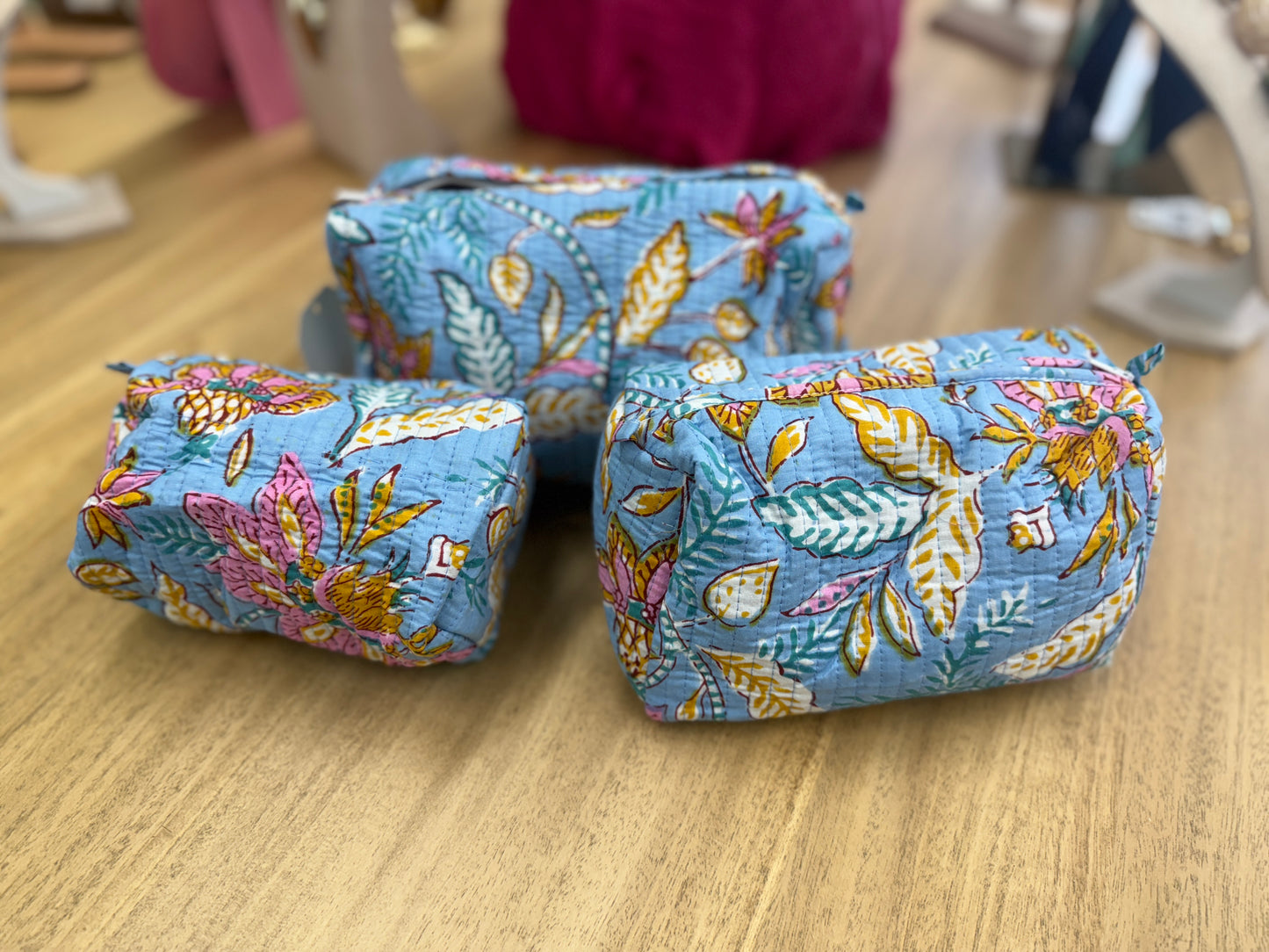 Trio Cosmetic Bags-Colorful Pattern