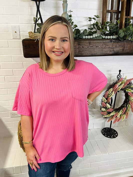 The Pink Explosion Top-Curvy
