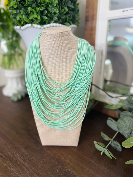 Multi Strand Mint Necklace