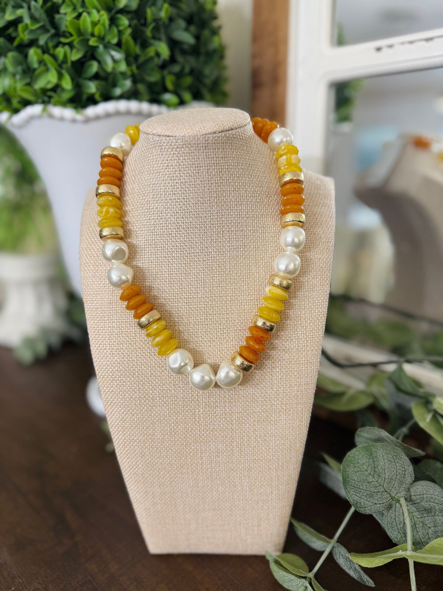 Fall Vibes Disc Necklace