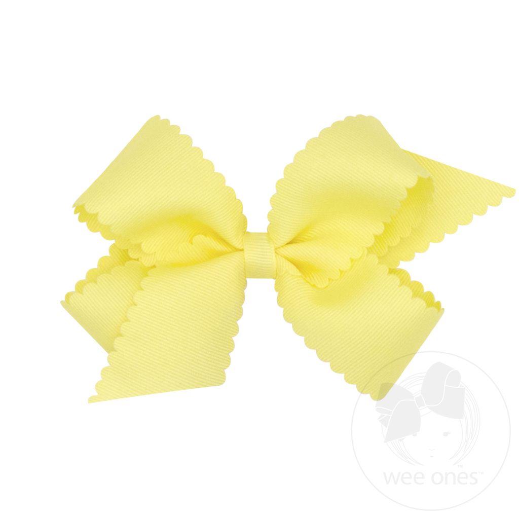 Wee Ones Medium Grosgrain Hair Bow with Scalloped Edge