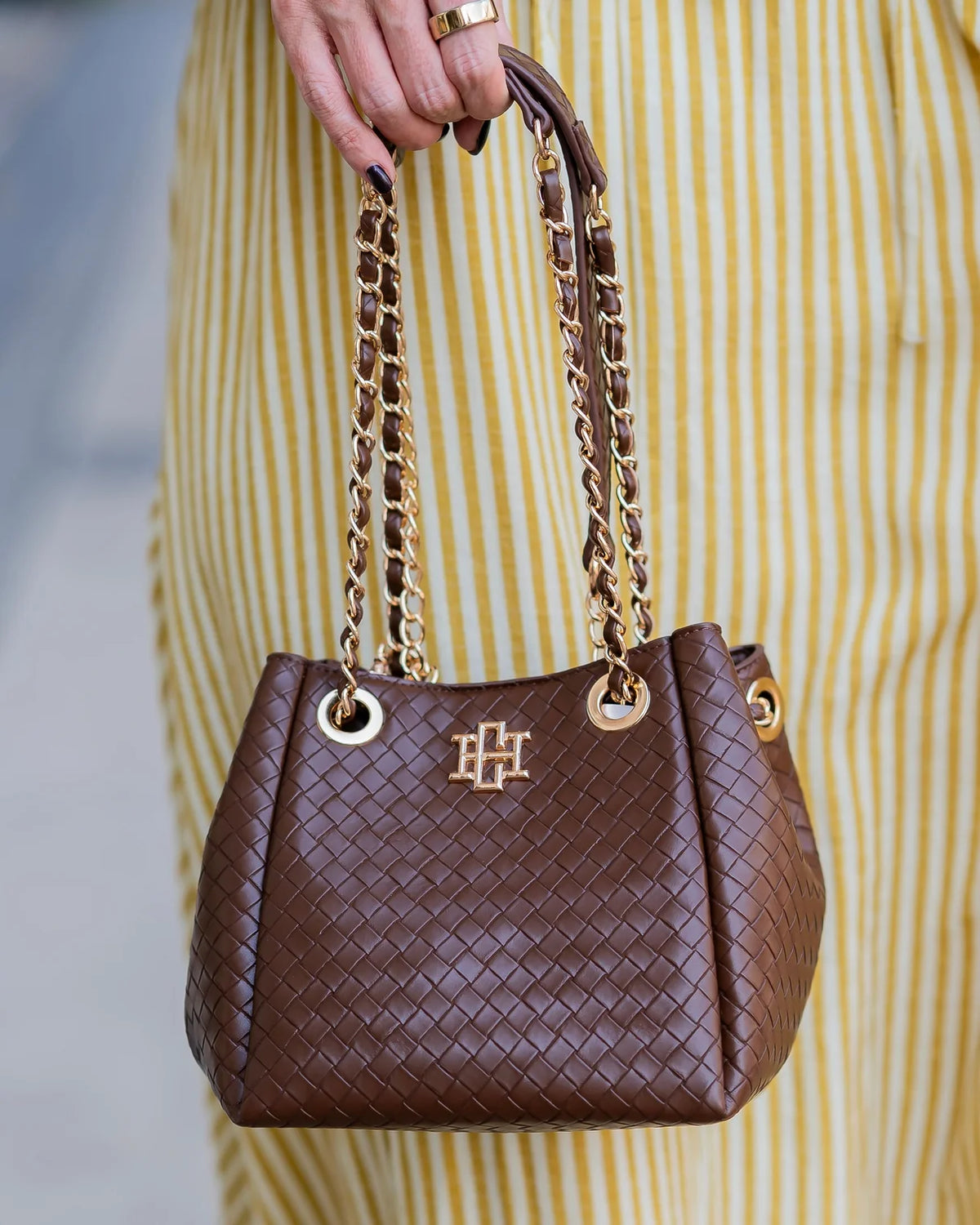 Lainey Mini Tote-Woven Chocolate