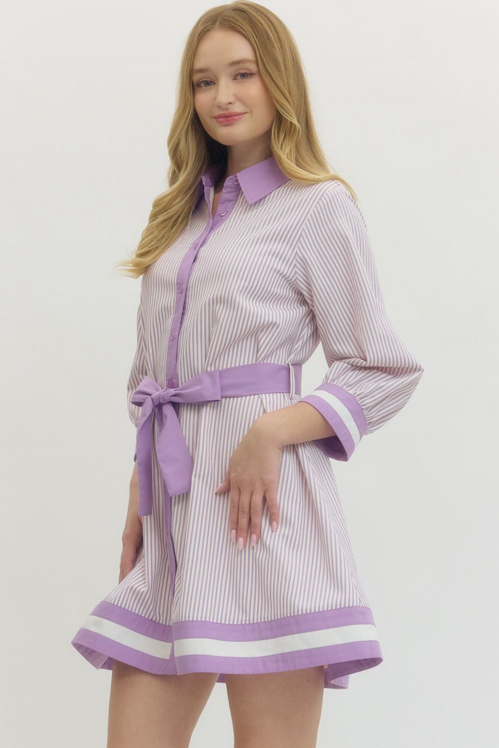 Lavender Striped Dress