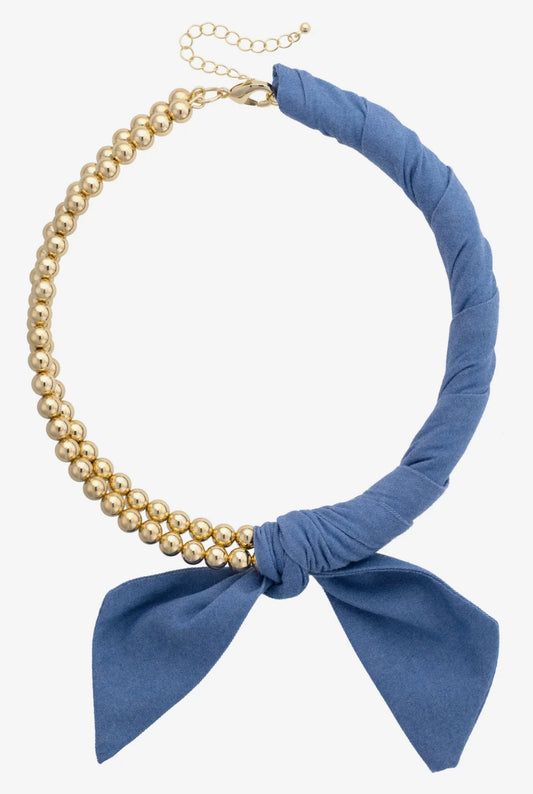 Bianca Denim Ball Necklace