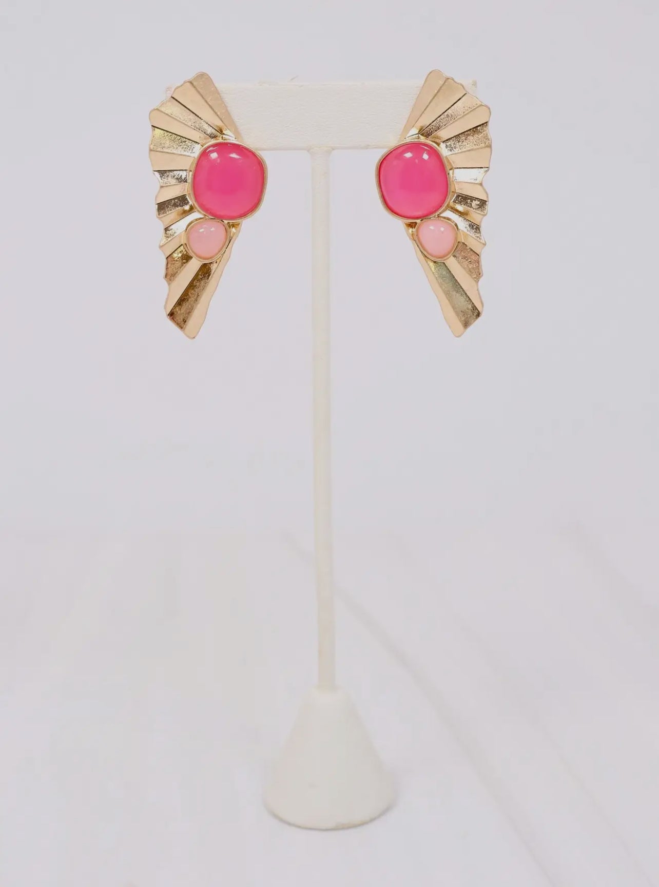 Hampshire Stone Fan Earrings- Pink