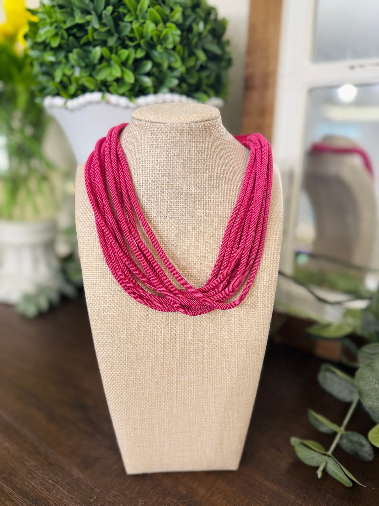 Mini Pink Rope Necklace