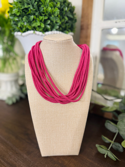 Mini Pink Rope Necklace