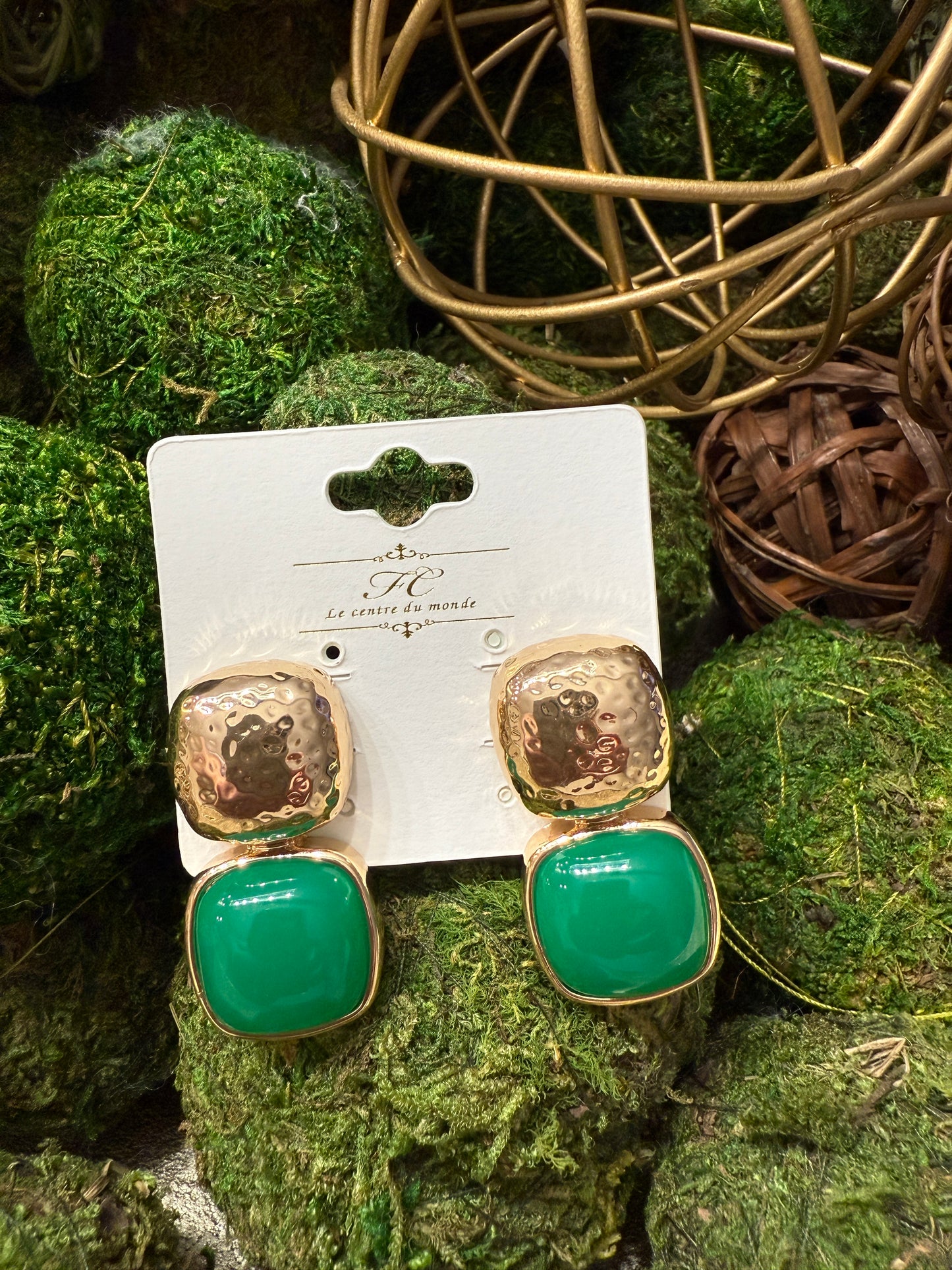 Large Beth Earrings-Green