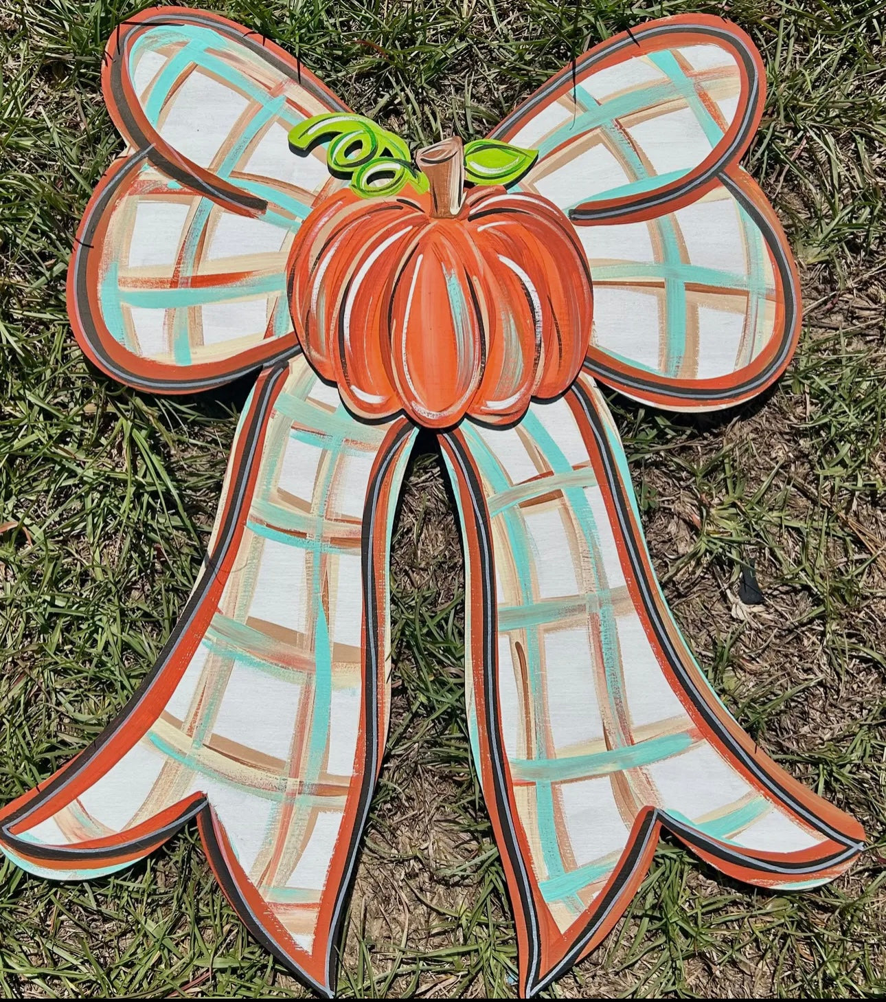 Pumpkin Bow Door Hanger