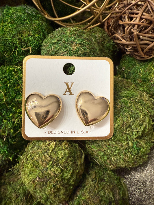 Puffy Heart Studs