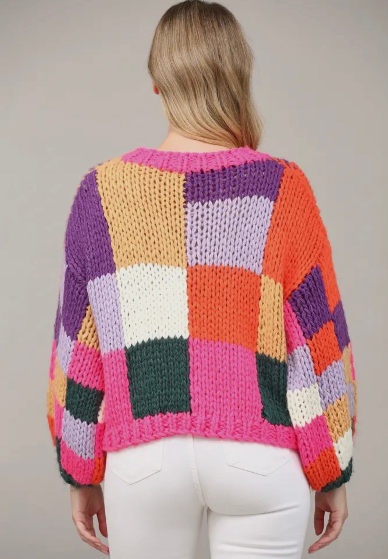 Pink Colorblock Sweater