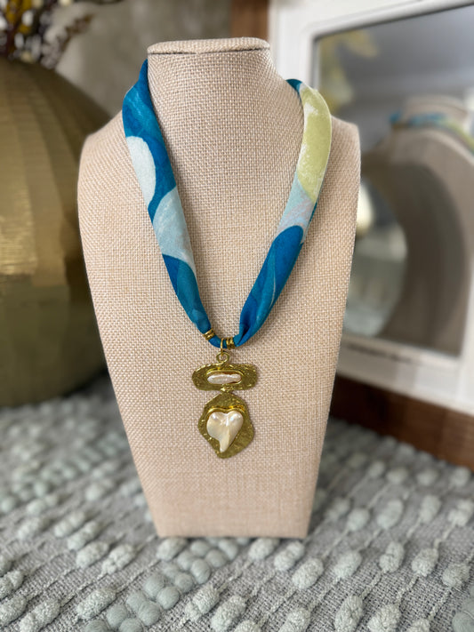 Watercolor Scarf Necklace