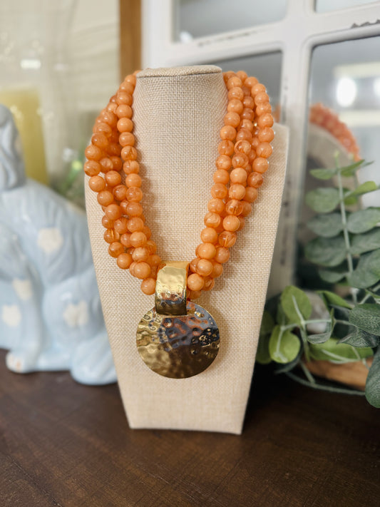 Giving Sass Necklace-Orange